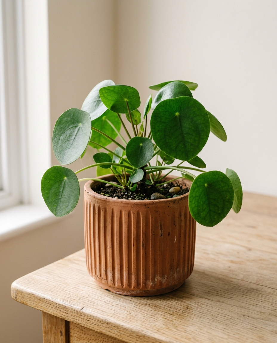 Illustrative source photo of a plant in a terracotta pot